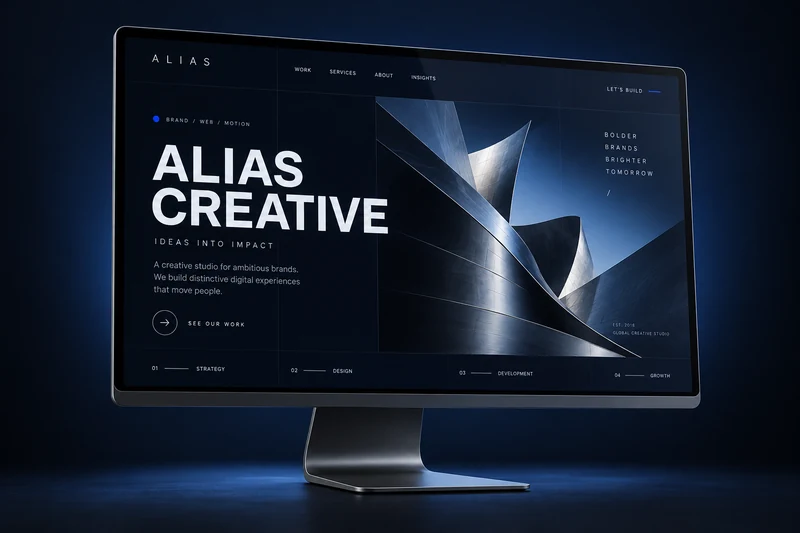 Desktop view of a website layout